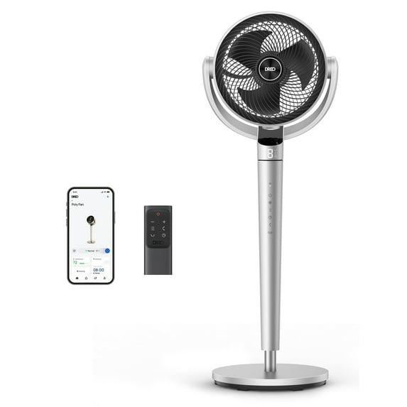 Dreo Oscillating Fan for Bedroom,150°+120° Omni-Directional Quiet Floor Fans with Smart Control, 110ft Pedestal Fan with DC Motor, 9 Speeds, 6 Modes, 43'' Inches, 12H Timer, Wi-Fi/Voice/Alexa