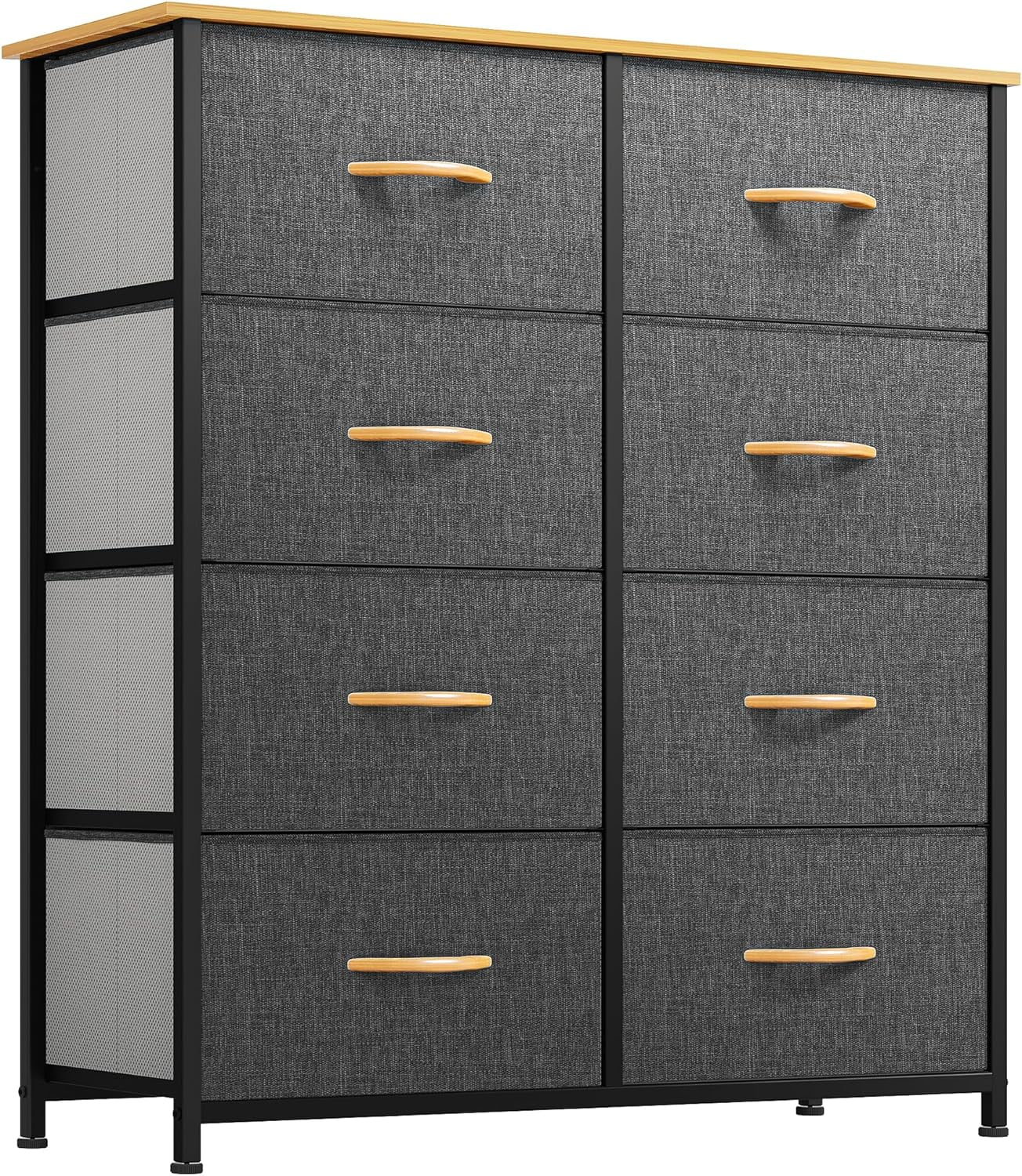 YITAHOME Dresser with 8 Drawers - Fabric Storage Tower, Organizer Unit for Bedroom, Living Room, Hallway, Closets - Sturdy Steel Frame, Wooden Top & Easy Pull Fabric Bins