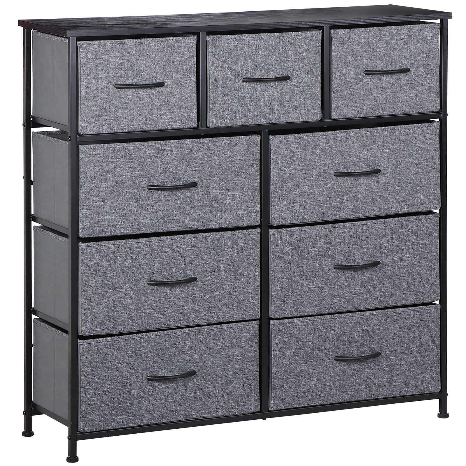 ZUNMOS Fabric Dresser for Bedroom 9 Drawer, Grey