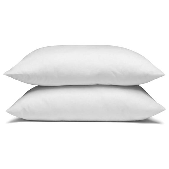 Hypoallergenic White Polyester and Cotton Bed Pillow Set