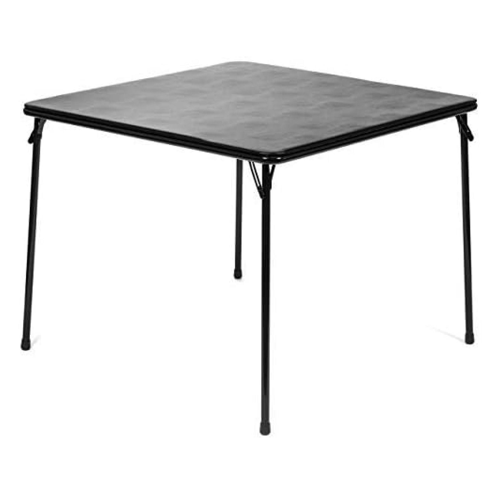 ChicCrest  Square Folding Table - Lightweight & Portable, Seats 4 Adults, 130 lbs Capacity, Vinyl-Covered Padded Top, Multipurpose for Game, Card, Dining etc., Rated for Commercial Use, Black