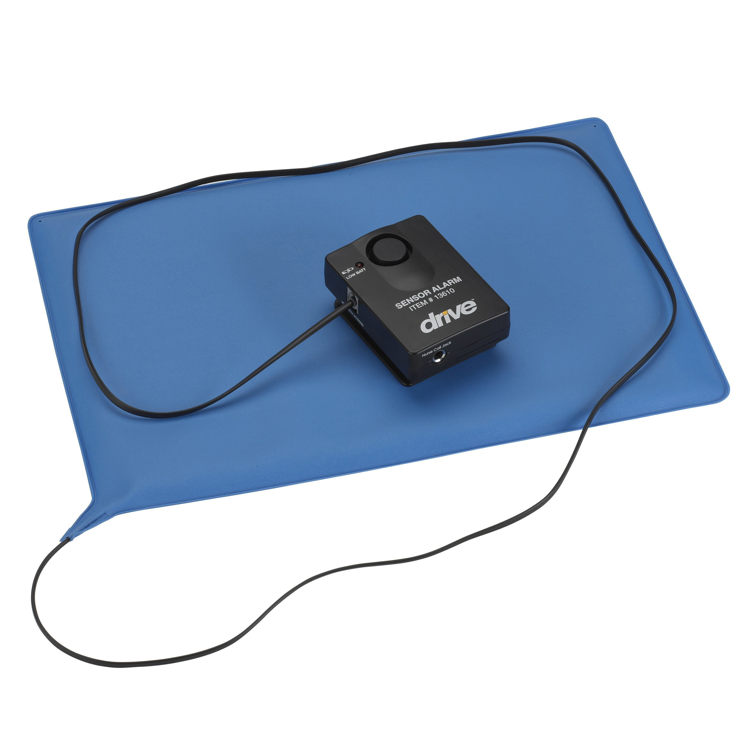 Drive Medical Pressure Sensitive Bed Chair Patient Alarm with Reset Button, 10" x 15" Chair Pad