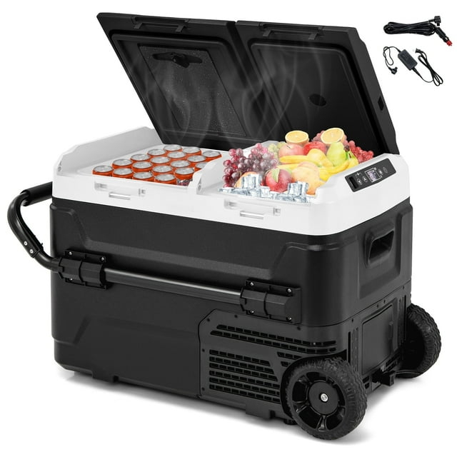 Kepooman Portable Cooler,Camping Cooler,Dual Zone 12V 42QT Car Refrigerator for Vehicles Camping Travel Truck RV Boat Outdoor and Home Use