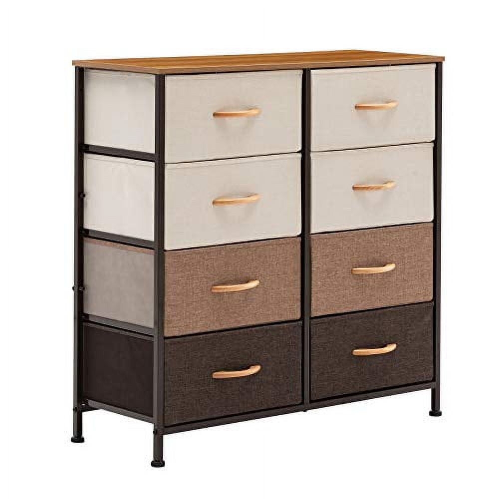 YITAHOME Dresser with 8 Drawers - Fabric Storage Tower, Organizer Unit for Bedroom, Living Room, Hallway, Closets - Sturdy Steel Frame, Wooden Top & Easy Pull Fabric Bins