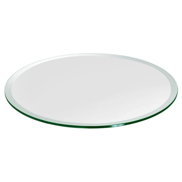 Dulles Glass 12" Round Tempered Glass Table Top, 1/2" Thick, Beveled Edge, for Dining, Patio or Coffee Tables Qty 1