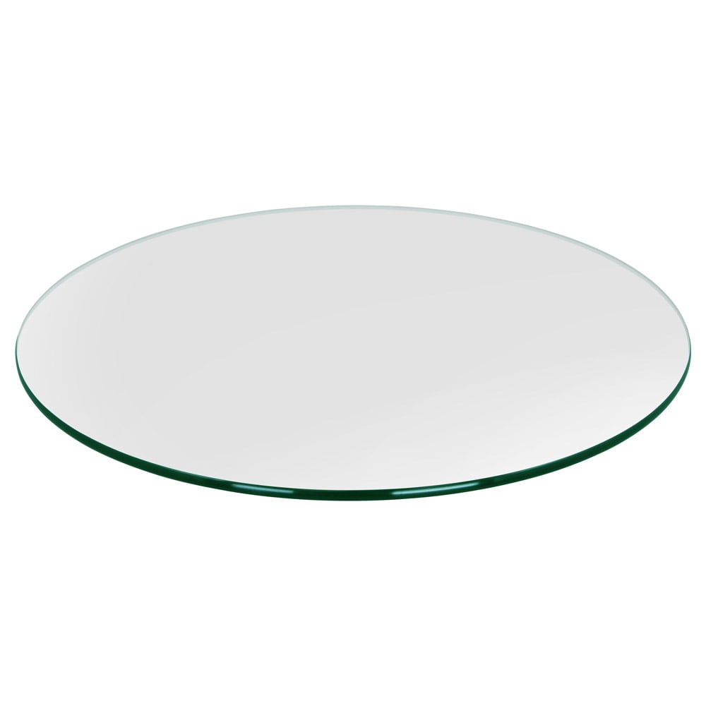 Dulles Glass 20" Round Table Top 3/8" Thick, Pencil Polished Tempered Glass for Indoor Dining or Outdoor Patio, 11 Pounds