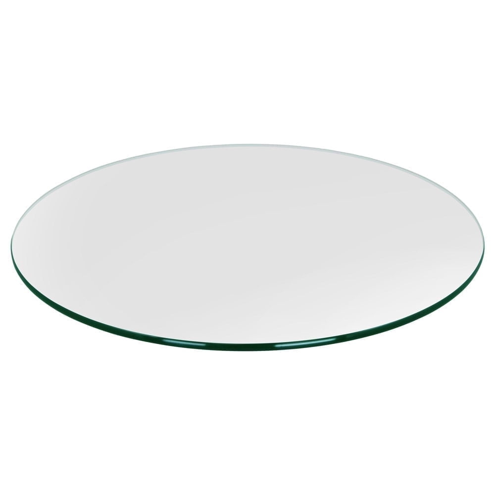 Dulles Glass 20" Round Table Top 3/8" Thick, Pencil Polished Tempered Glass for Indoor Dining or Outdoor Patio, 11 Pounds