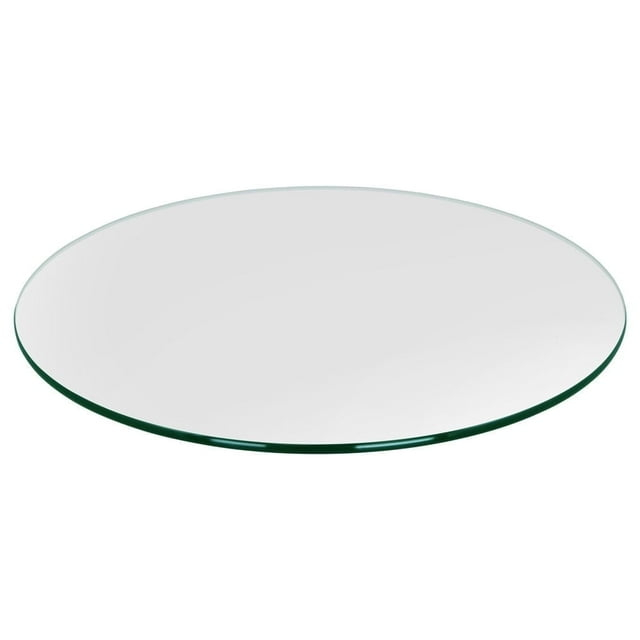 Dulles Glass 20" Round Table Top 3/8" Thick, Pencil Polished Tempered Glass for Indoor Dining or Outdoor Patio, 11 Pounds