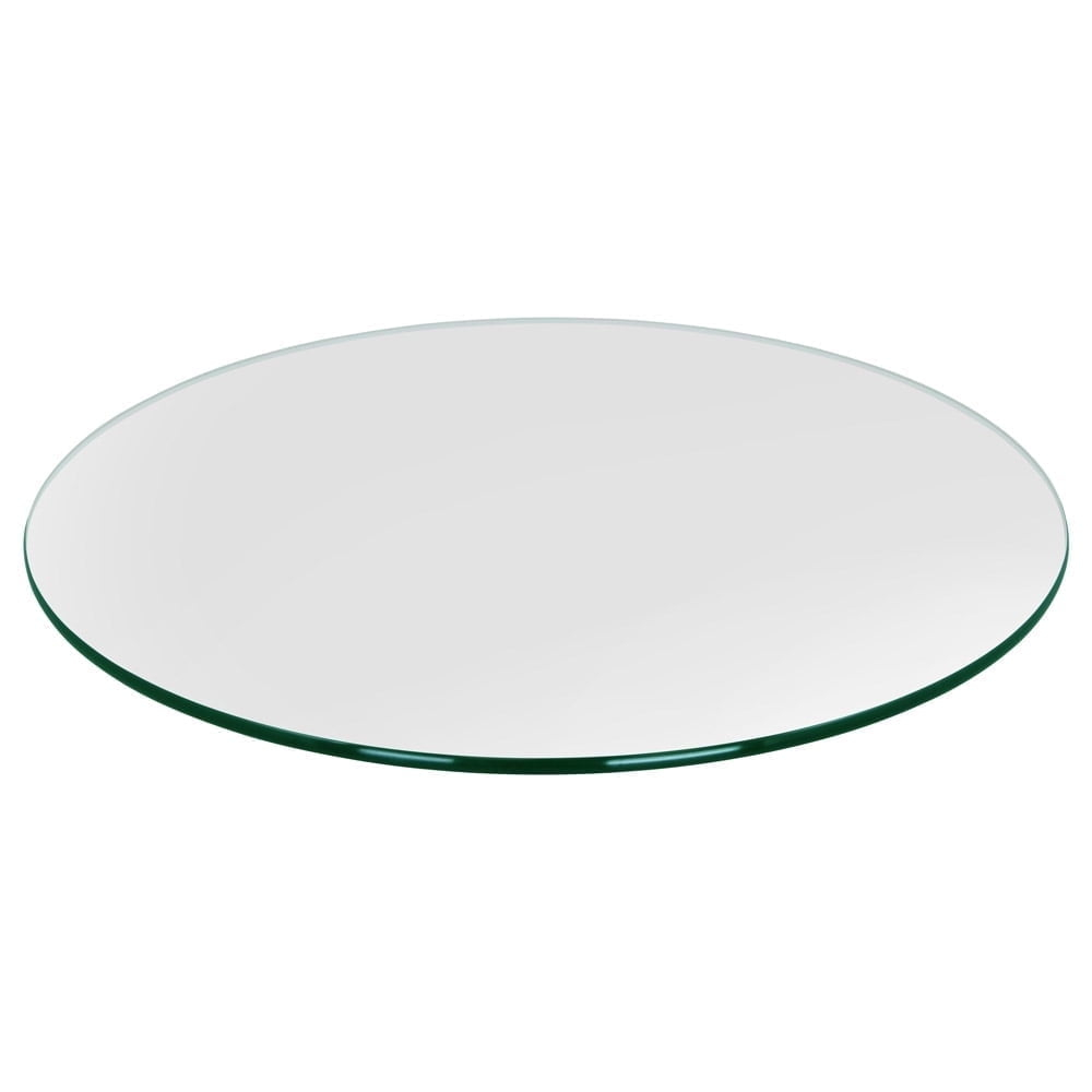 Dulles Glass 20" Round Table Top 3/8" Thick, Pencil Polished Tempered Glass for Indoor Dining or Outdoor Patio, 11 Pounds