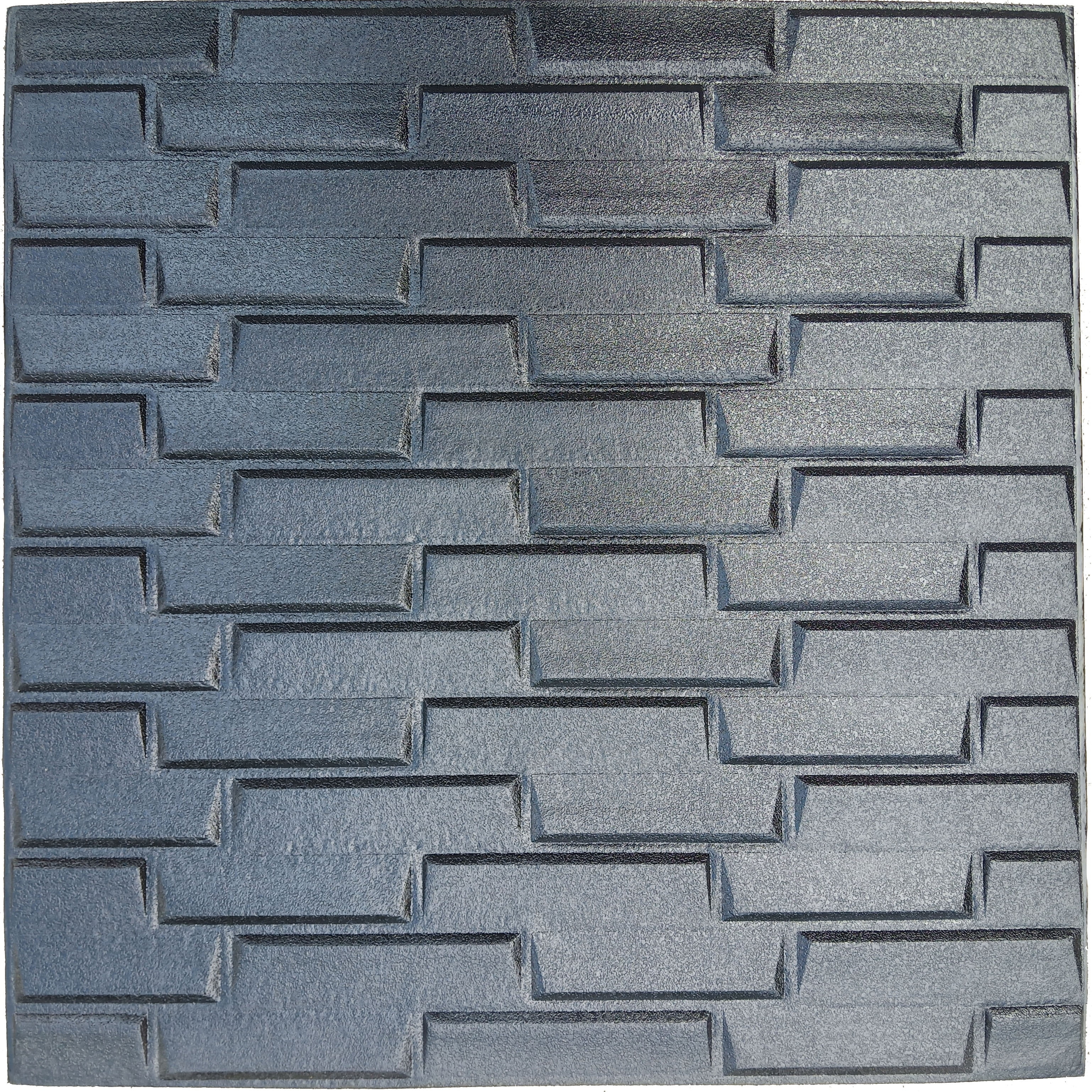Dundee Deco Black Bricks PE Foam 3D Wall Panels, Decorative Wall Paneling 5.3 sq ft; 28'' X 28''