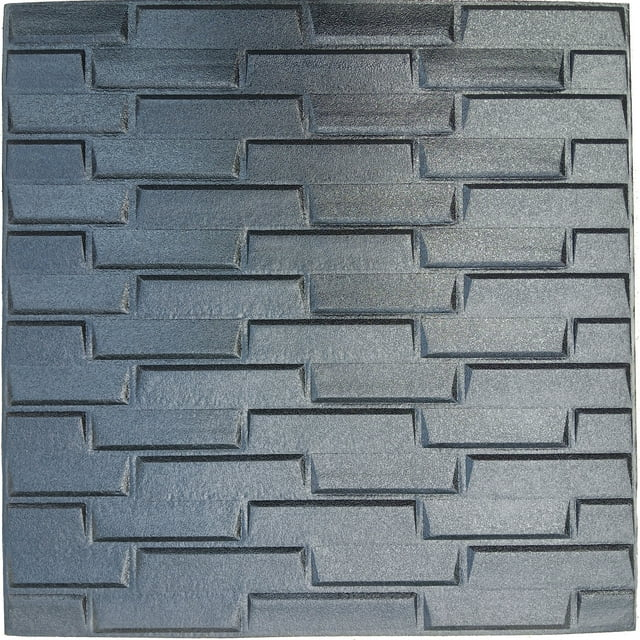 Dundee Deco Black Bricks PE Foam 3D Wall Panels, Decorative Wall Paneling 5.3 sq ft; 28'' X 28''