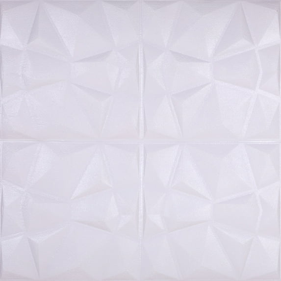 Dundee Deco Off White Marble Bricks PE Foam 3D Wall Panels, Decorative Wall Paneling 26.4 sq ft; 28'' X 28'', Pack of 5