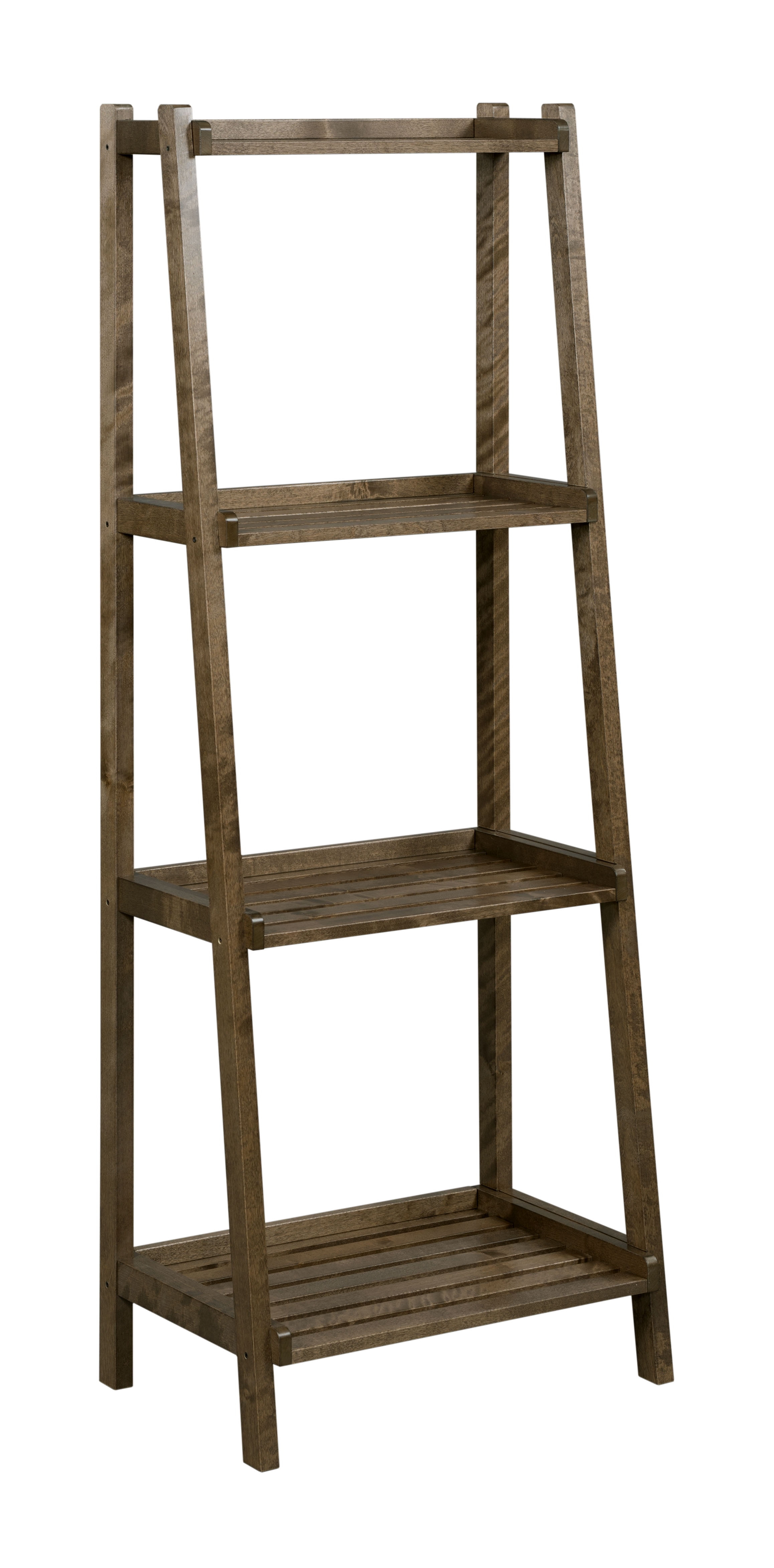NewRidge Home Solid Wood Dunnsville 4-Tier Ladder Leaning Shelf Bookcase, Antique Chestnut and More Colors
