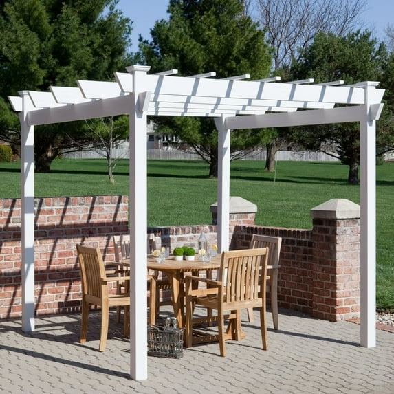 DuraTrel Kingston 7' x 7' White Vinyl Pergola