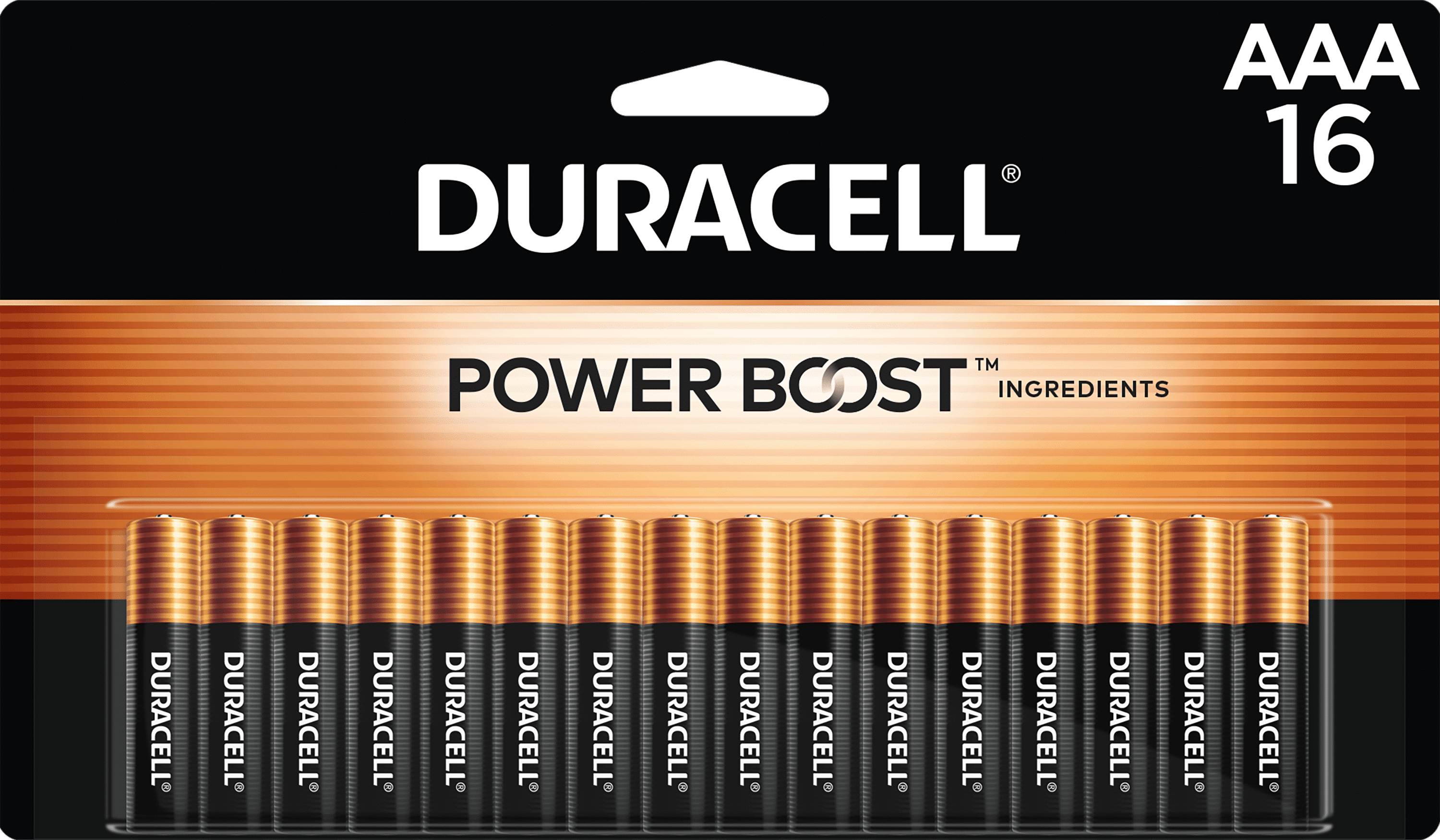 Duracell Coppertop AAA Battery with POWER BOOST™, 16 Pack Long-Lasting Batteries
