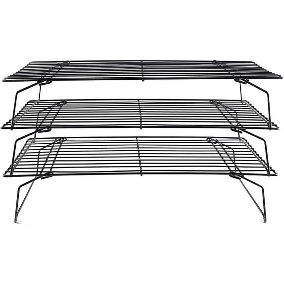 NOGIS 3 Tier Cooling Rack, Stackable Baking Rack Shelf, Kitchen Cookie Cooling Rack Baking Supplies for Bread Cake Biscuits and More (3-Tier Cooling Racks)
