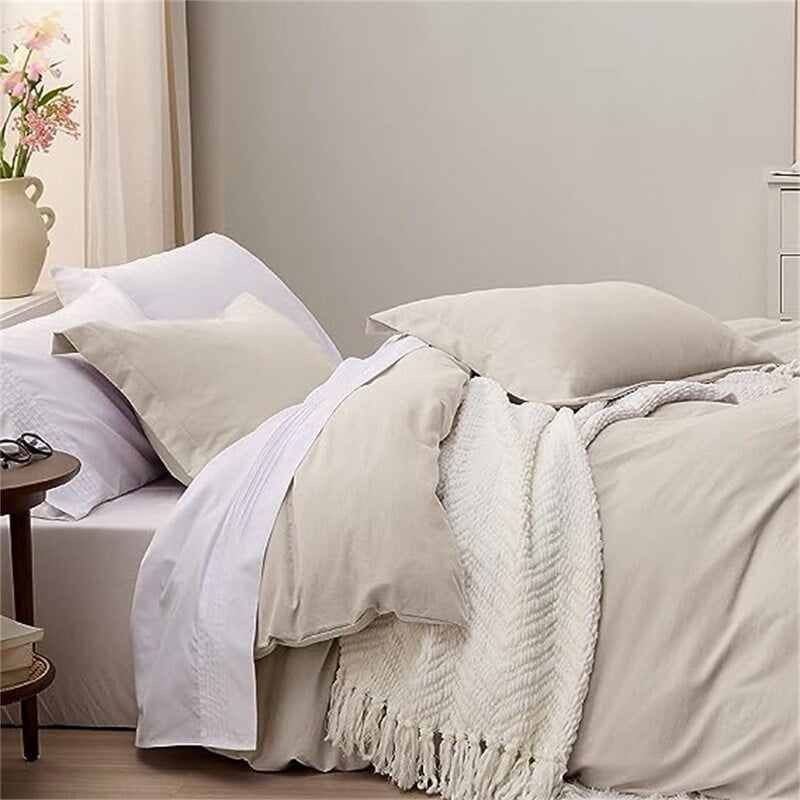 Duvet Cover Set Linen (No Comforter) - 3 Piece - Queen