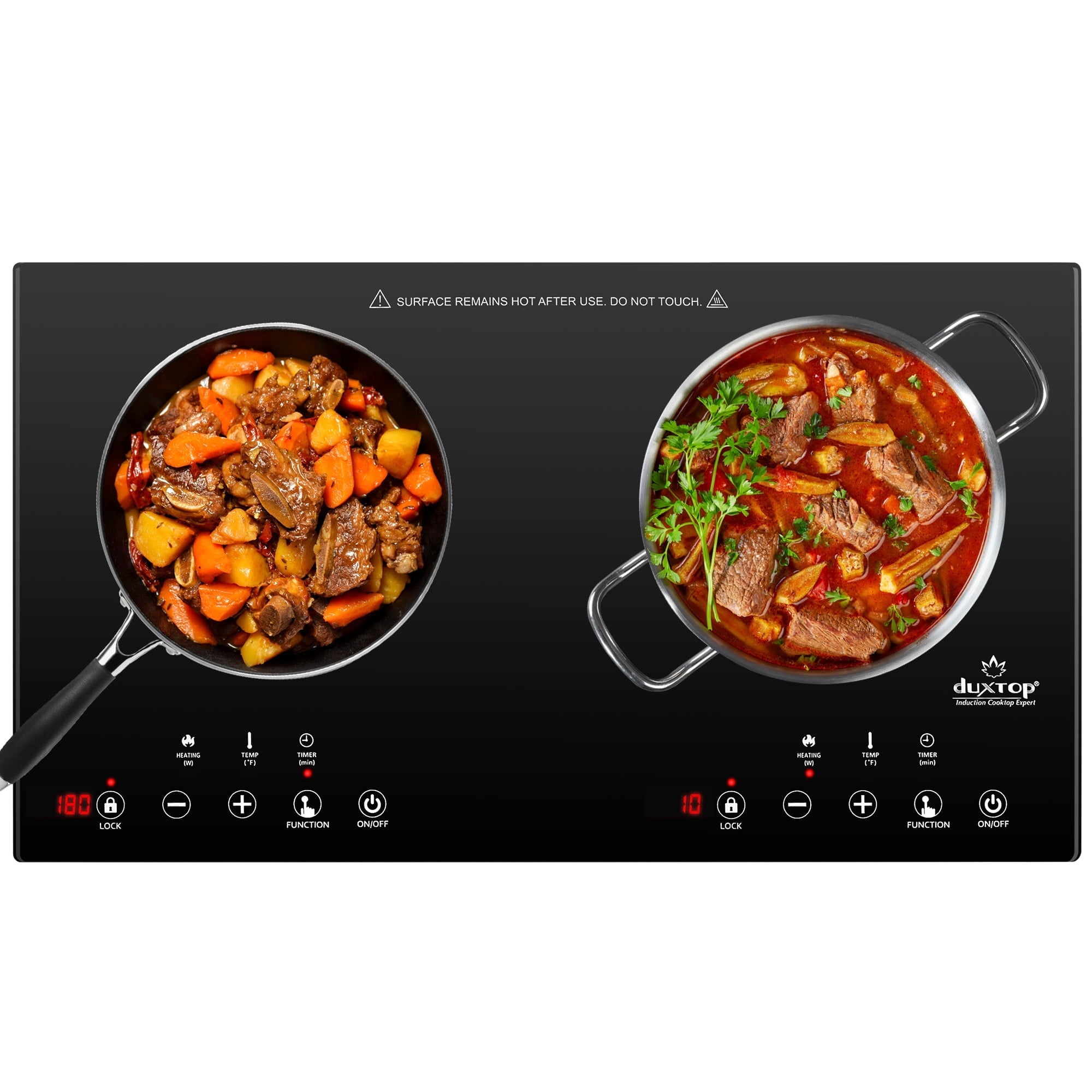 Duxtop 1800W Portable Induction Cooktop 2 Burner, Built-In Countertop Burners, 8620BI