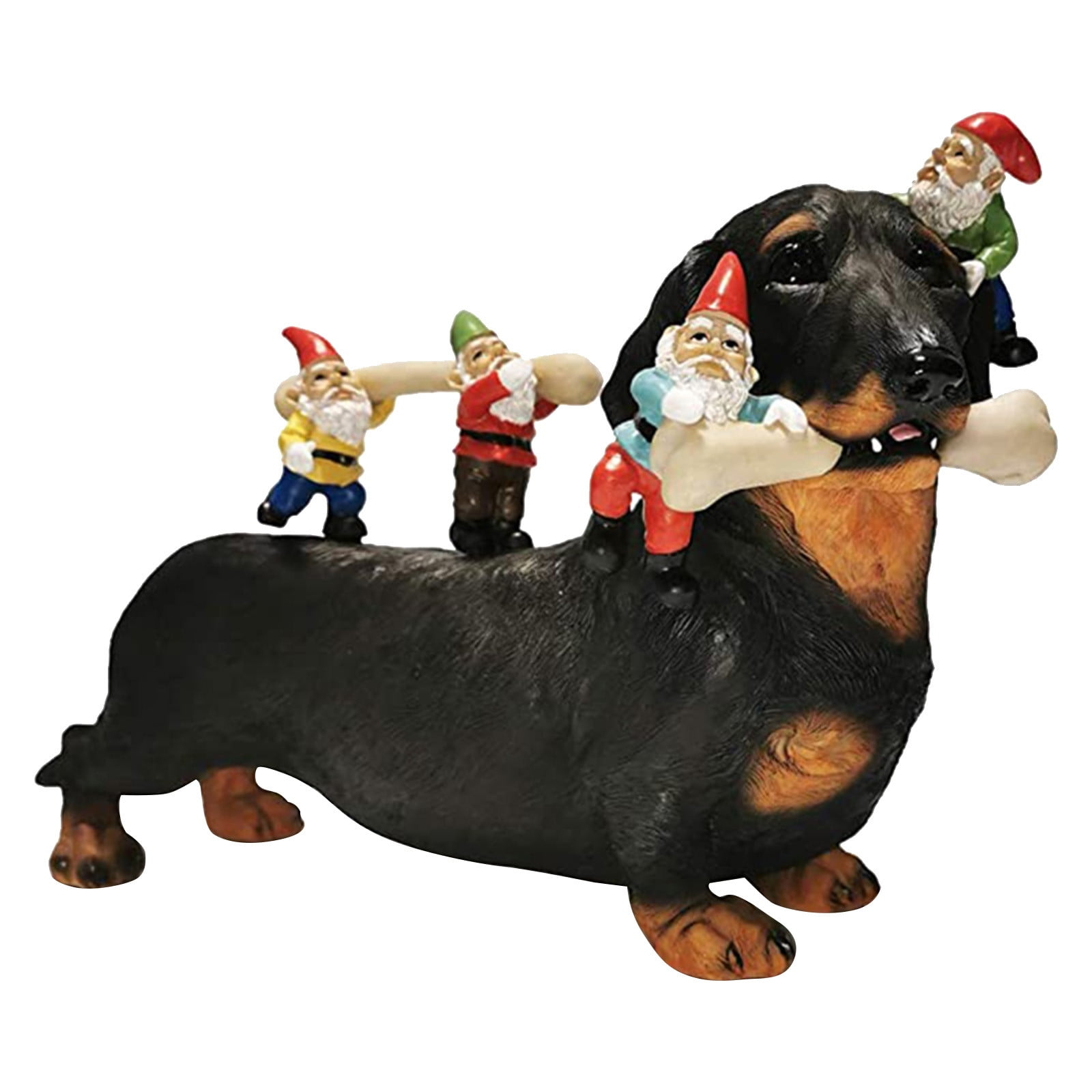 Dwarf Dachshund Dog Statue Courtyard Art Resin Statuette Decoration