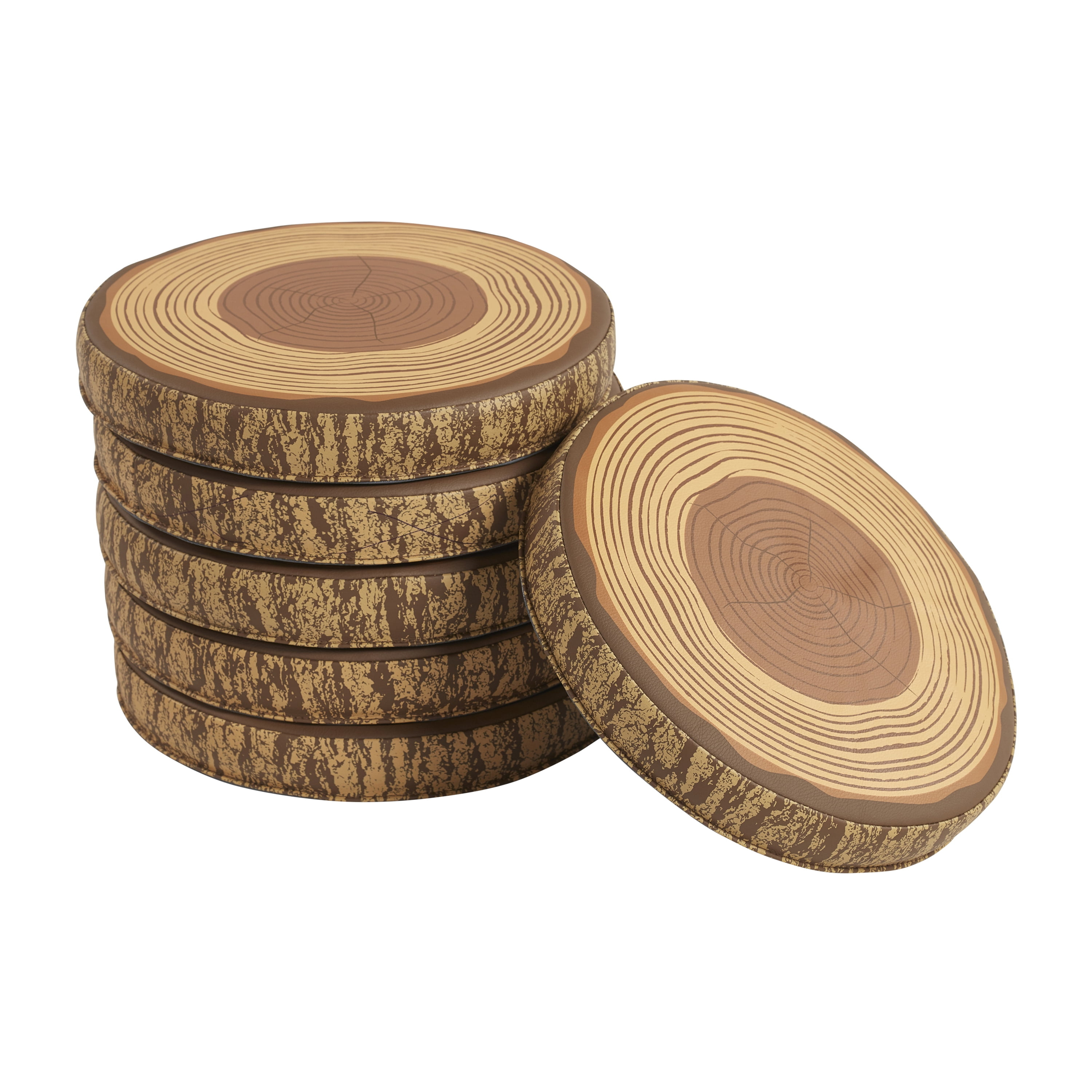 ECR4Kids SoftZone Tree Floor Cushions, Chocolate, 6-Pack