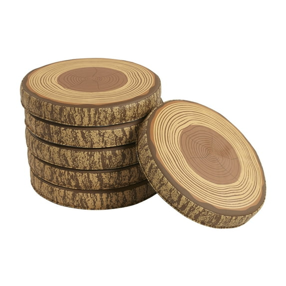 ECR4Kids SoftZone Tree Floor Cushions, Chocolate, 6-Pack