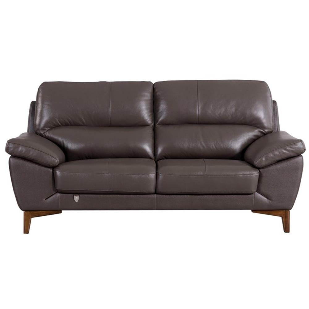 EK080 Taupe (Brown) Color With Italian Leather Loveseat