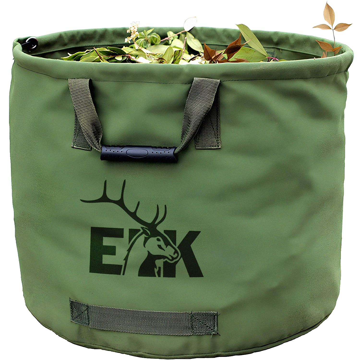 ELK 33-Gallon Multipurpose Garden Leaf Waste Bag - Durable Canvas for Yard Cleaning, Harvesting, and Storage - Heavy Duty with Rubber Handles and PVC Elastic Bone