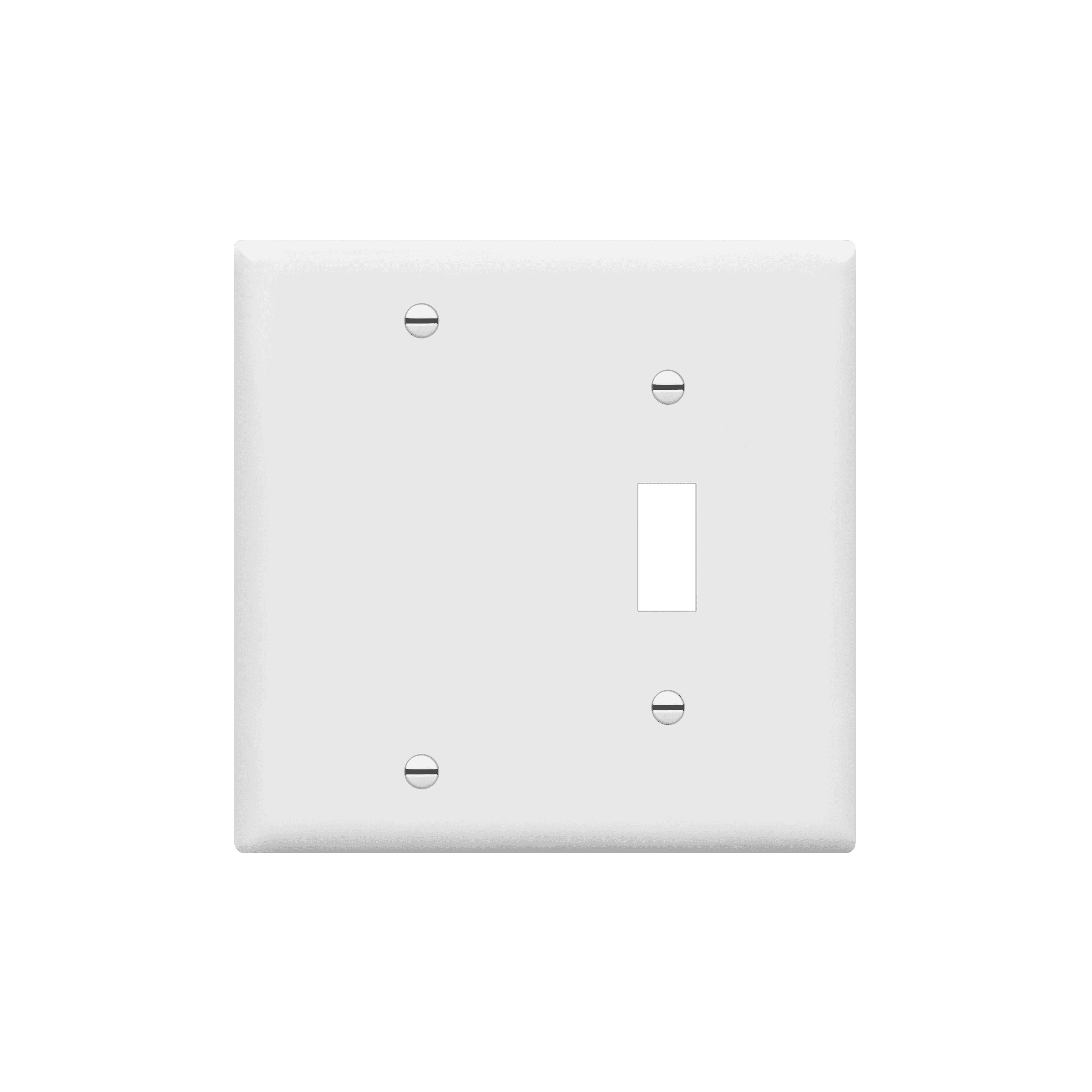 ENERLITES Combination Toggle Switch / Blank Device Wall Plate, Standard Size, 2-Gang, Light Switch Cover, Polycarbonate Thermoplastic, UL Listed, White