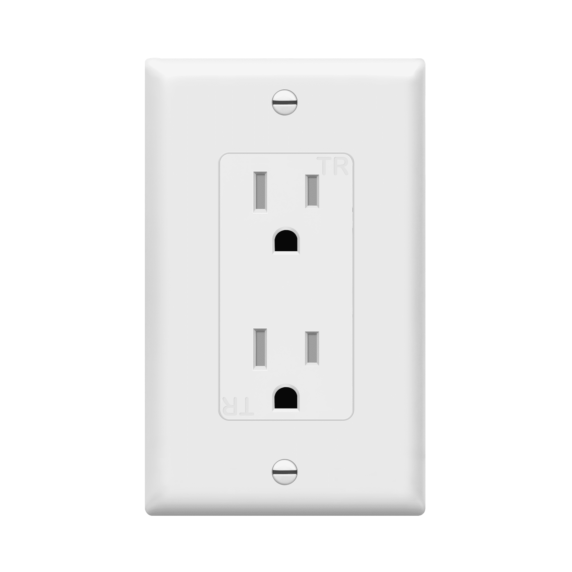ENERLITES Decorator Receptacle Outlet with Wall Plate, Tamper-Resistant, Residential Grade, 3-Wire, Self-Grounding, 2-Pole, 15A 125V, UL Listed, White