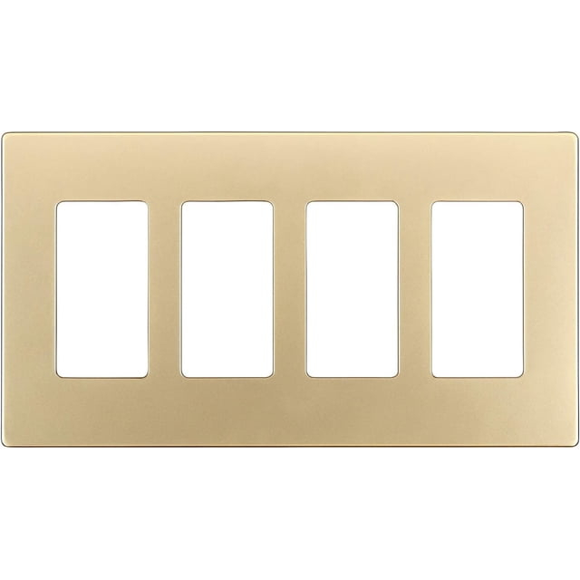 ENERLITES Elite Series Screwless Decorator Wall Plate Child Safe Outlet Cover, Gloss Finish, Size 4-Gang 4.68" H x 8.30" L, Unbreakable Polycarbonate Thermoplastic, SI8834-GD, Gold