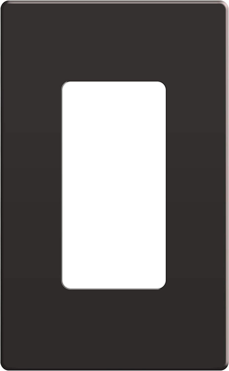 ENERLITES Elite Series Screwless Decorator Wall Plate Child Safe Outlet Cover, Size 1-Gang, Unbreakable Polycarbonate Thermoplastic, SI8831-DB, Dark Bronze