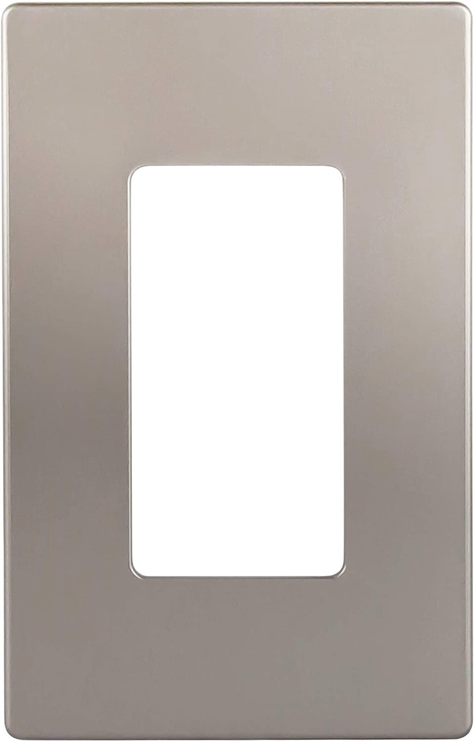ENERLITES Elite Series Screwless Decorator Wall Plate Child Safe Outlet Cover, Size 1-Gang, Unbreakable Polycarbonate Thermoplastic, SI8831-NK, Nickel