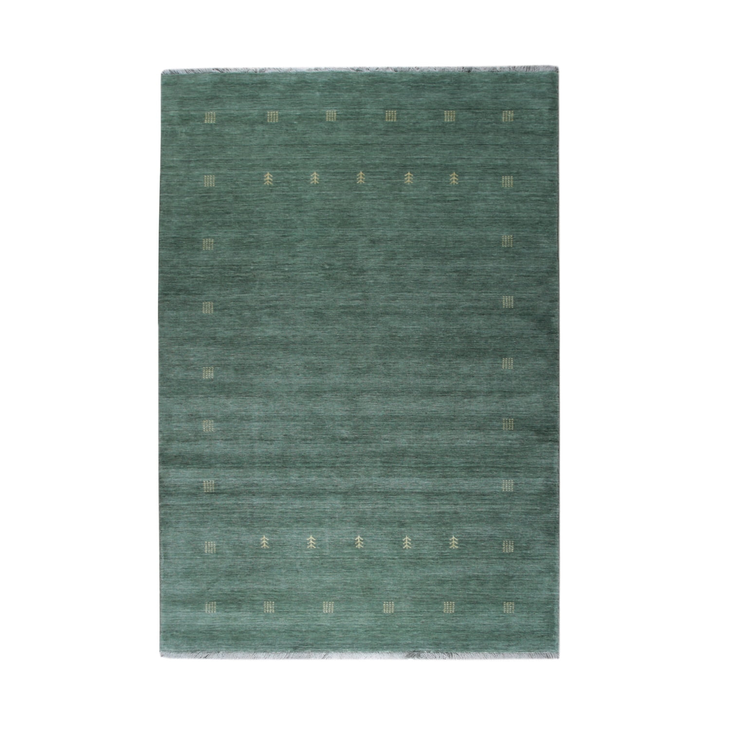 EORC Green Hand Knotted Wool Contemporary Lori Baft Rug, 9' x 12'