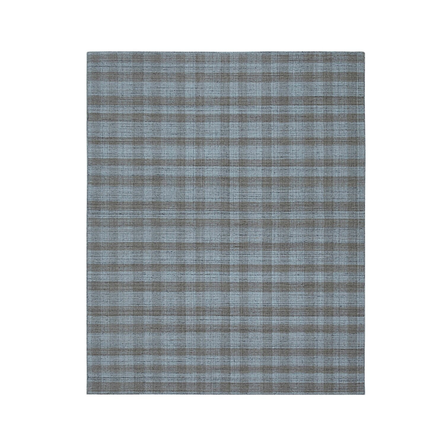 Plaid Elegance Hand-Woven Wool Rug