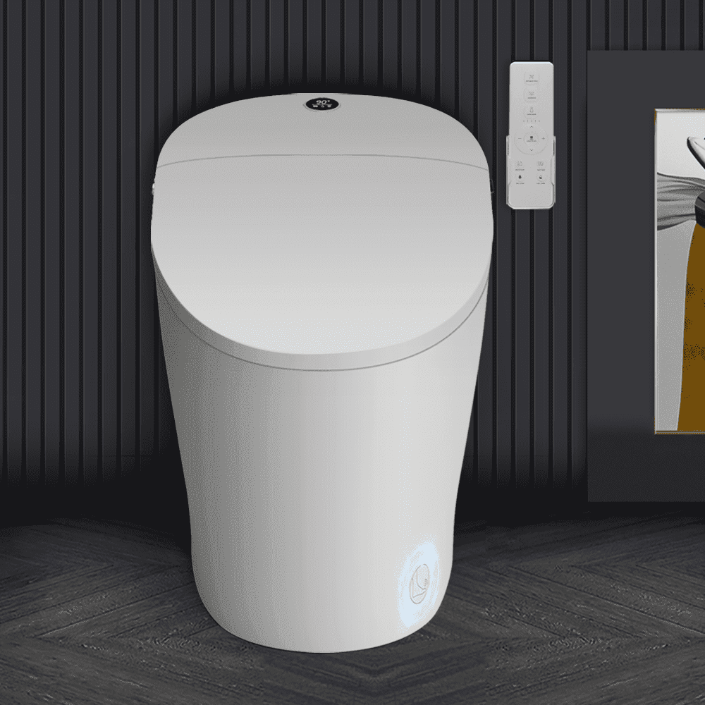 EPLO Smart Toilet Built-in Bidet Seats, 1 Piece Dual-Flush Elongated Toilet with Foot sensor Flush