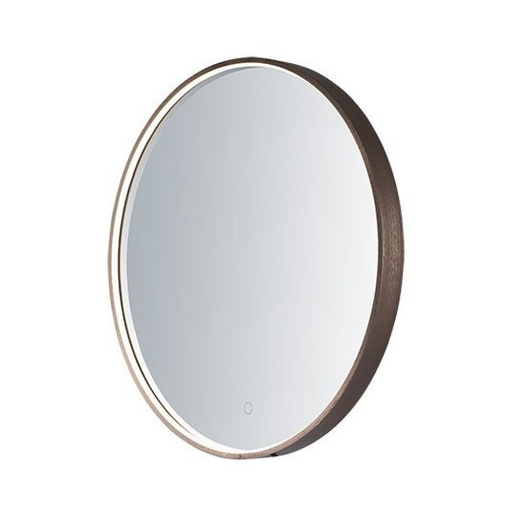 Mirror-22W 1 Led Round Mirror-27.5 Inches Wide By 27.5 Inches High-Anodized Bronze Finish Et2 Lighting E42016-90Brz