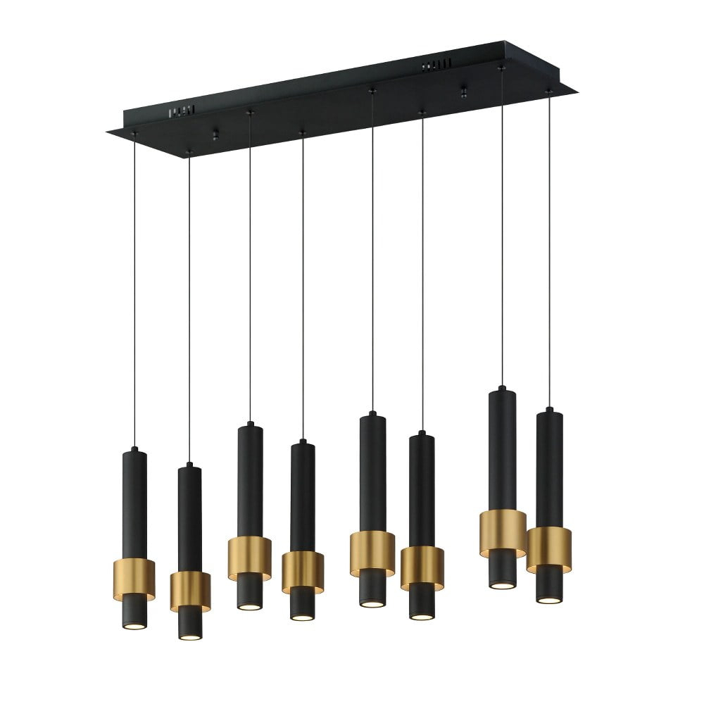 ET2 Lighting Reveal 8 - Light Island Pendant Light in  Black/Gold