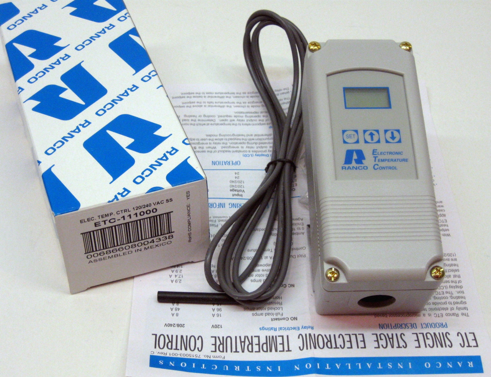 Ranco ETC-111000 Digital Electronic Temperature Control 120/208/240 VAC