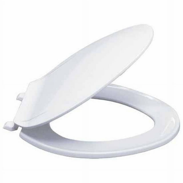 EZ-FLO 65903 Elongated Plastic Toilet Seat with Lid, White