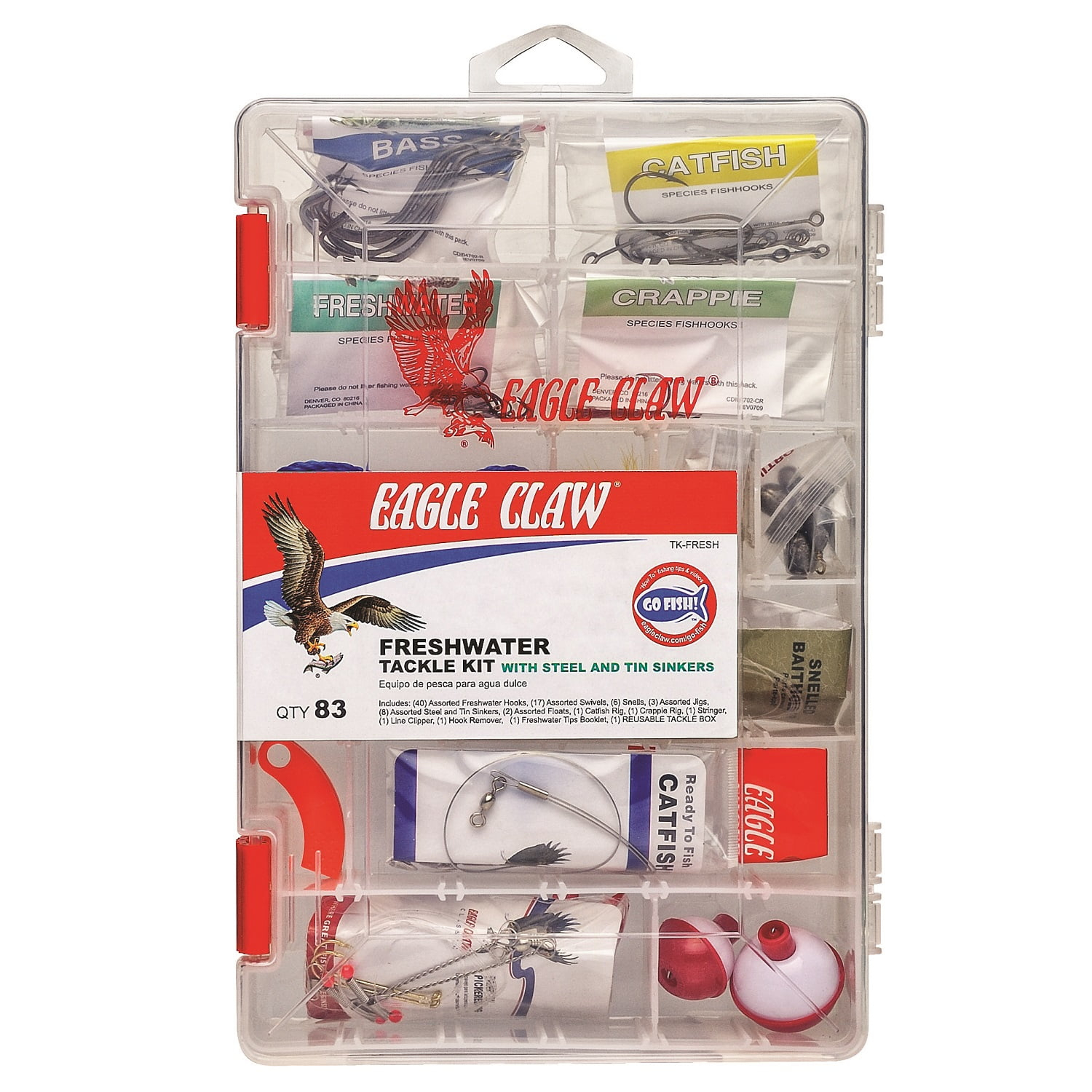 Eagle Claw Freshwater Tackle Kit, 80 Piece