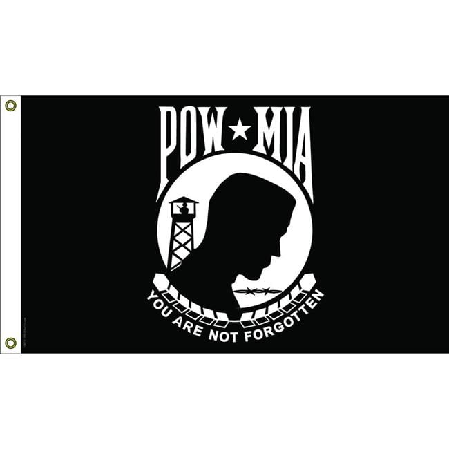 Pow Mia Flag 3x5 ft Double Sided, Heavy Duty 3 Ply Durable Polyester, You are Not Forgotten Prisoner of War Flag with Brass Grommets