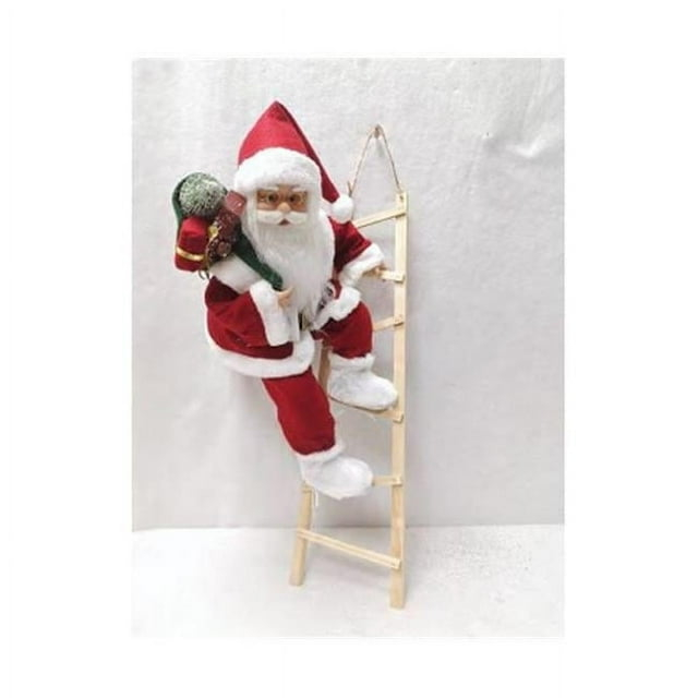 Eagle Gifts X40 ARE27057X 22 in. Santa on Ladder Holiday Decor with 22 Santa On Ladder Figurine - Red