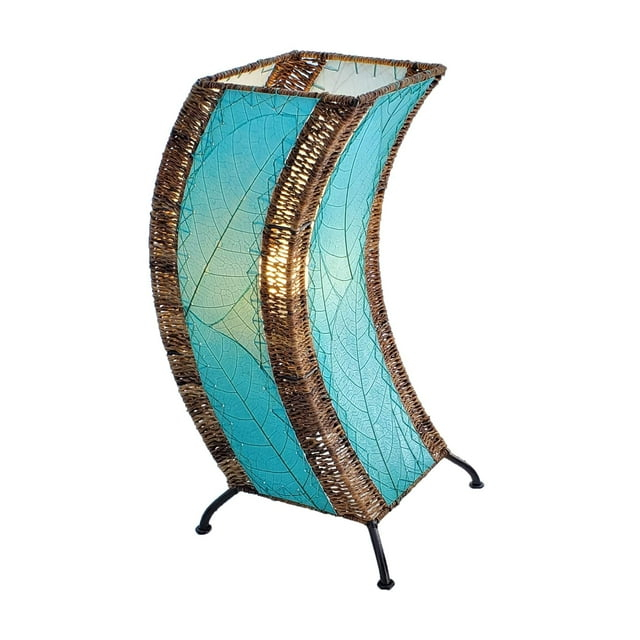 Eangee Home Design C Shape Table Lamp, Shade Made Of Cocoa Leaves, 8x8x20 Inches