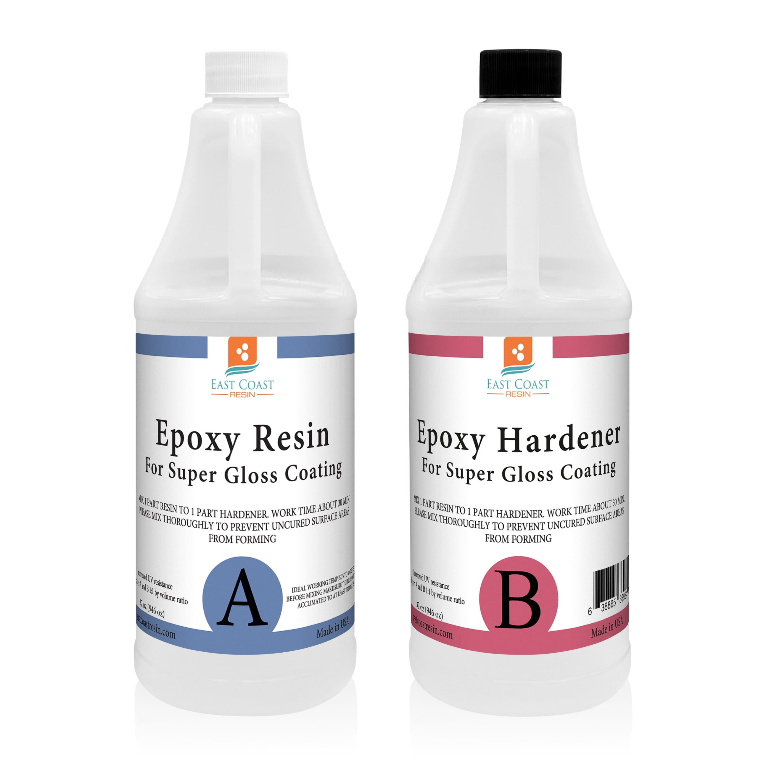 East Coast Resin Epoxy 64 Oz Kit. for Super Gloss Coating and Tabletops