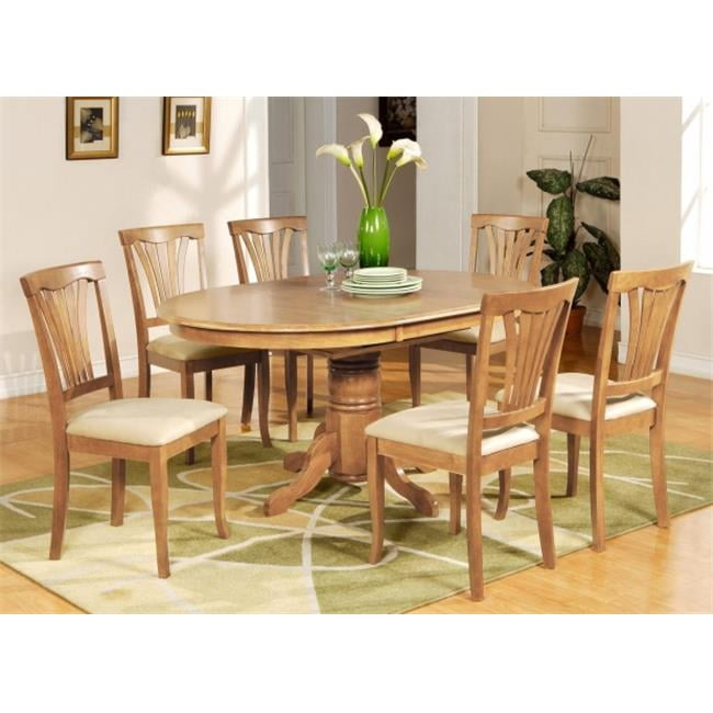 East West Furniture Avon 5-piece Wood Dining Table and Chair Set in Oak