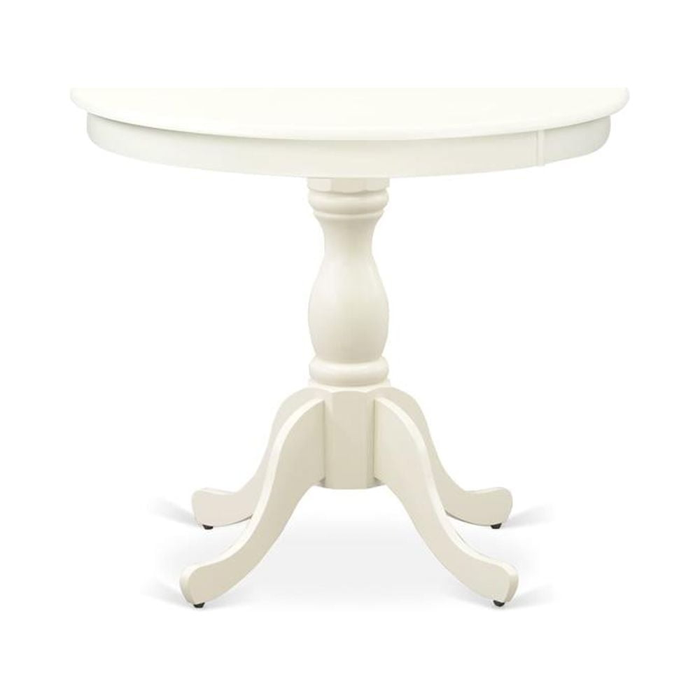 East West Furniture,Round Modern Dining Table Linen White Color Table