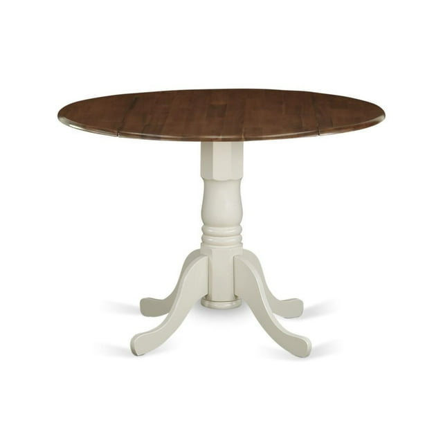 East West Furniture,Dining Table Walnut & Linen White