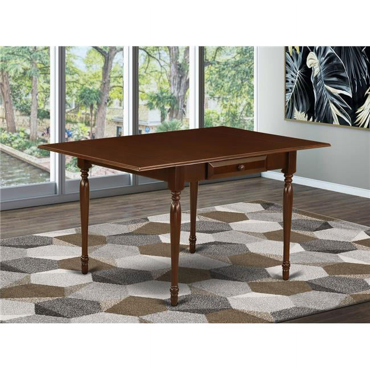 Elegant and Stylish Kitchen Dining Table | Transitional Style | Solid Wood | Extendable | Mahogany Finish | 36"x54" Rectangular Table