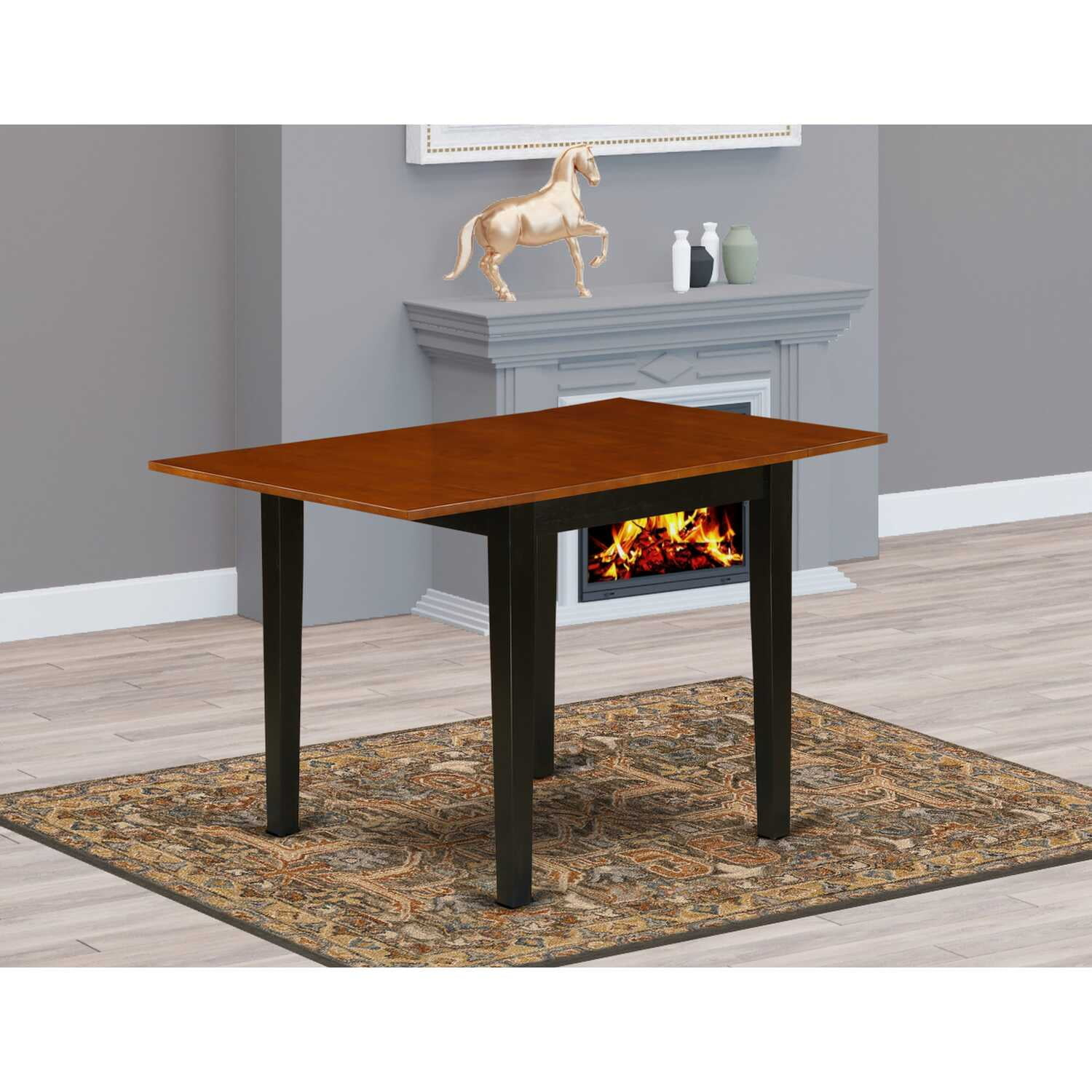 East West Furniture, Dining Table Black & Cherry, NDT-BCH-T