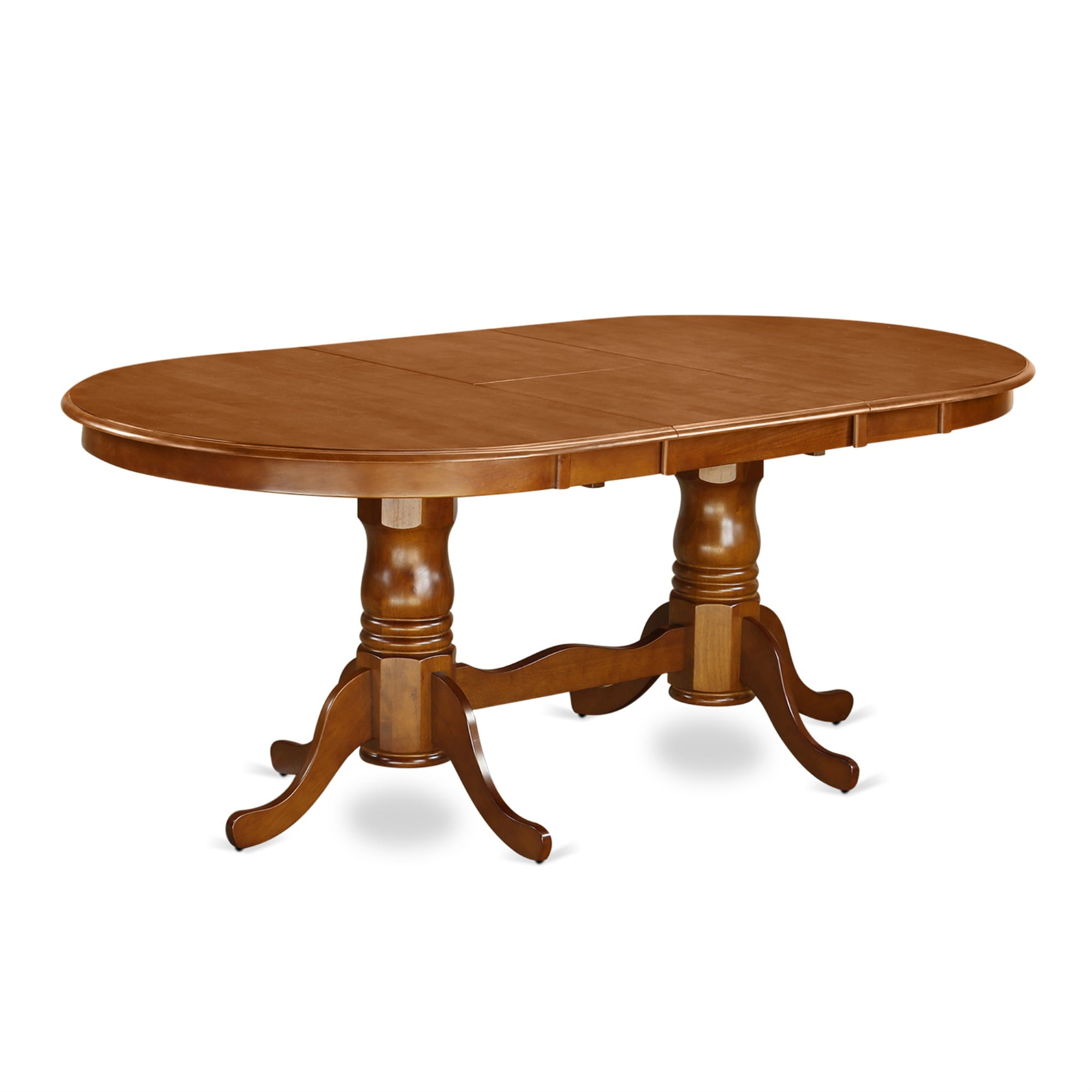 East West Furniture Plainville 9-piece Dining Set with Wood Chairs in Brown